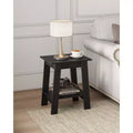 Farmhouse End Table  Rustic 2-Tier Side Table with Storage Shelf, Narrow Nightstand, Minimalist Accent Table for Living Room and Bedroom