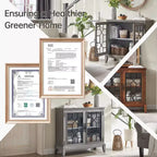 Mobile credenza largo 36 pollici con 2 ante, mobile contenitore in stile vintage con gambe in legno massello