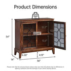 Mobile credenza largo 36 pollici con 2 ante, mobile contenitore in stile vintage con gambe in legno massello
