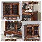 Mobile credenza largo 36 pollici con 2 ante, mobile contenitore in stile vintage con gambe in legno massello