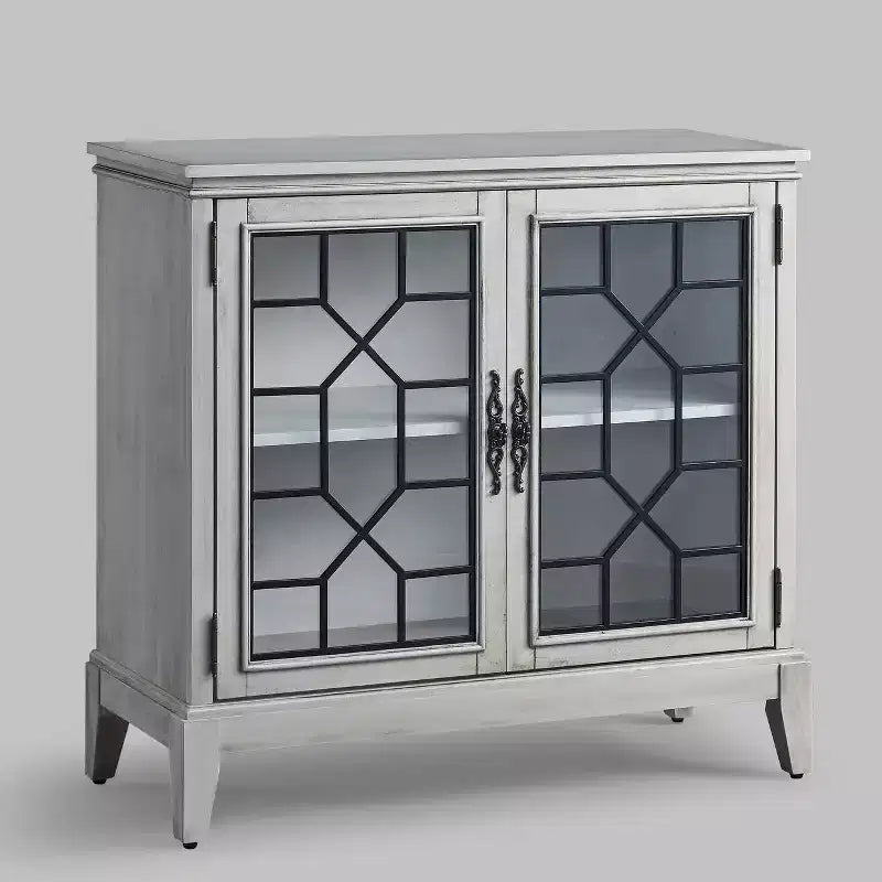Mobile credenza largo 36 pollici con 2 ante, mobile contenitore in stile vintage con gambe in legno massello