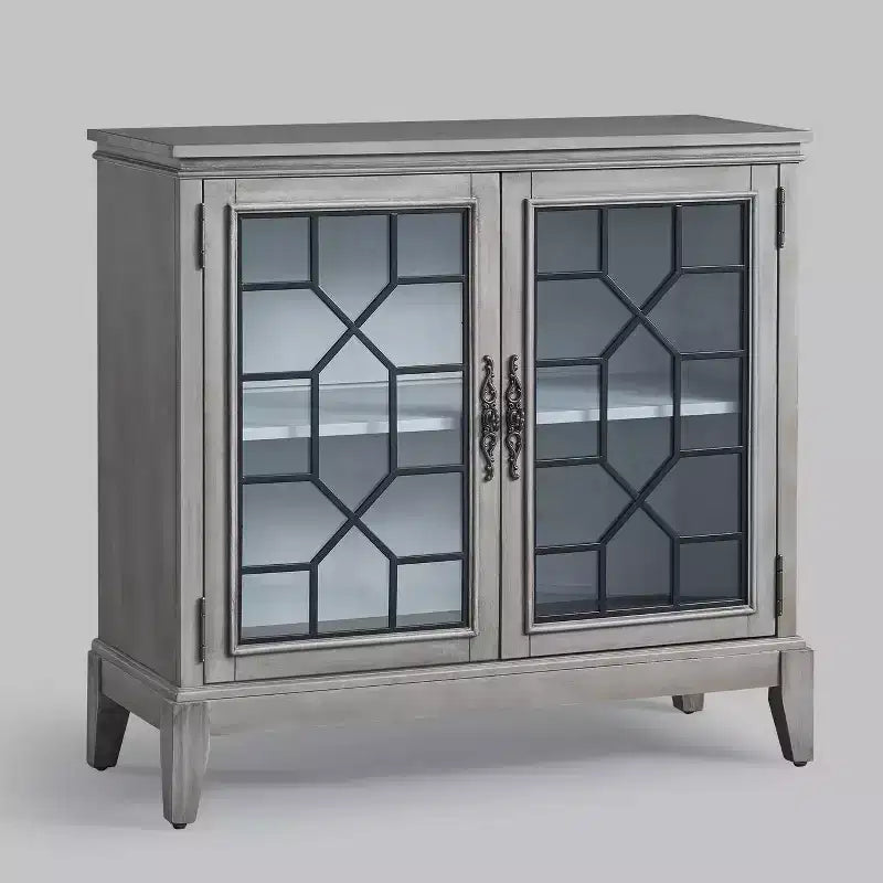 Mobile credenza largo 36 pollici con 2 ante, mobile contenitore in stile vintage con gambe in legno massello