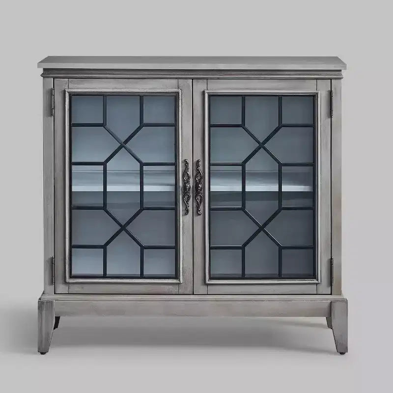 Mobile credenza largo 36 pollici con 2 ante, mobile contenitore in stile vintage con gambe in legno massello