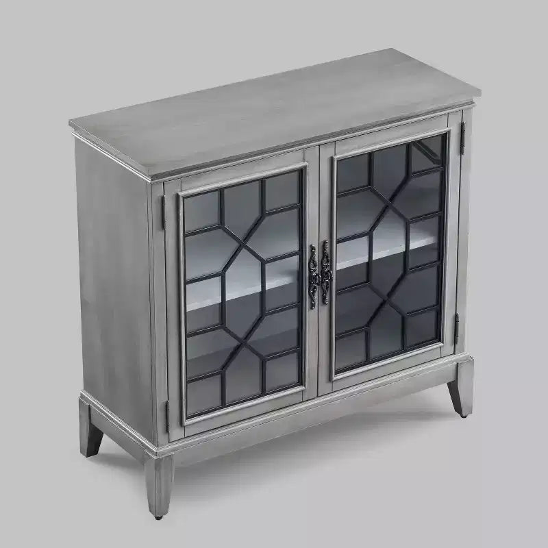 Mobile credenza largo 36 pollici con 2 ante, mobile contenitore in stile vintage con gambe in legno massello