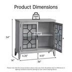 Mobile credenza largo 36 pollici con 2 ante, mobile contenitore in stile vintage con gambe in legno massello