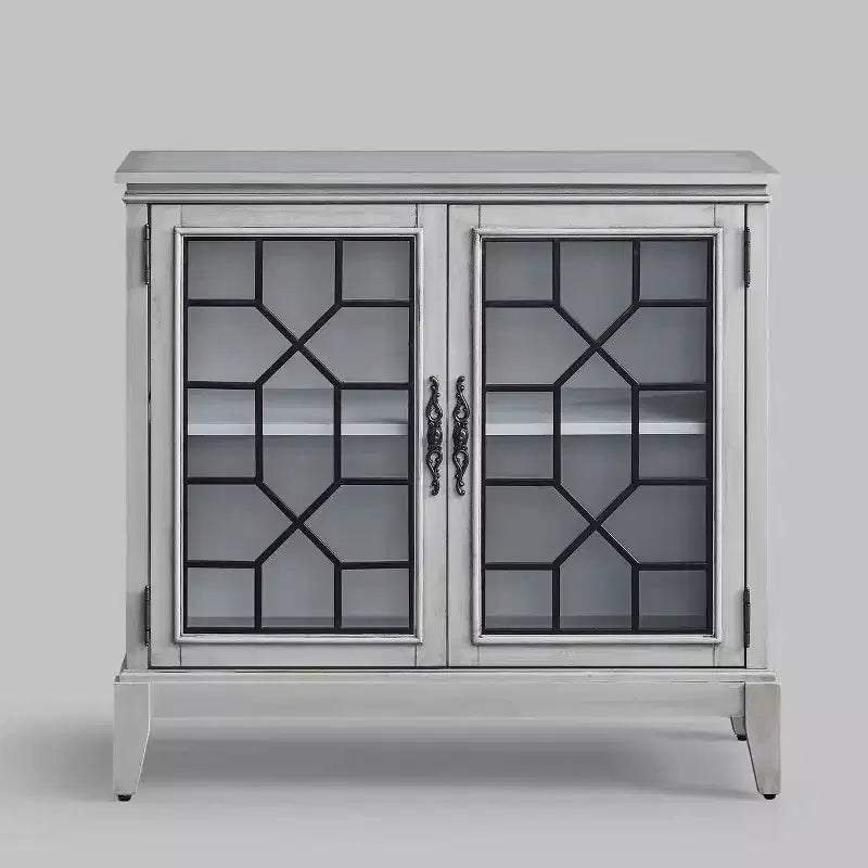 Mobile credenza largo 36 pollici con 2 ante, mobile contenitore in stile vintage con gambe in legno massello