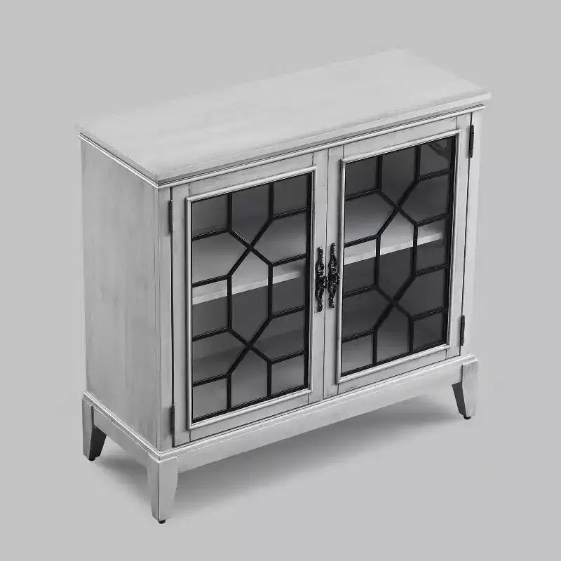 Mobile credenza largo 36 pollici con 2 ante, mobile contenitore in stile vintage con gambe in legno massello