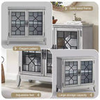 Mobile credenza largo 36 pollici con 2 ante, mobile contenitore in stile vintage con gambe in legno massello