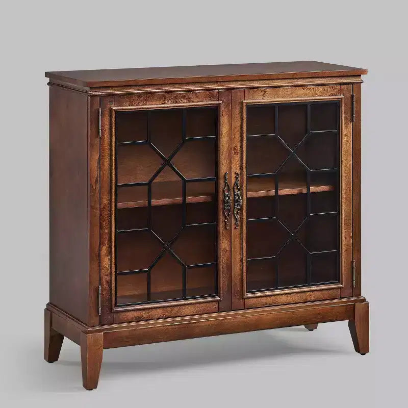 Mobile credenza largo 36 pollici con 2 ante, mobile contenitore in stile vintage con gambe in legno massello