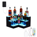 Liquor Bottle Display Shelf, 3-Tiers 20-Inch Acrylic Lighted Bottle Display with Remote & App Control