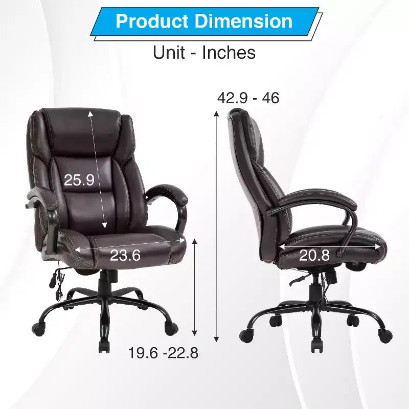 Sedia da Ufficio Grande e Alta 500lbs Sedia Direzionale Sedia da Computer con Supporto Lombare