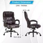 Sedia da Ufficio Grande e Alta 500lbs Sedia Direzionale Sedia da Computer con Supporto Lombare