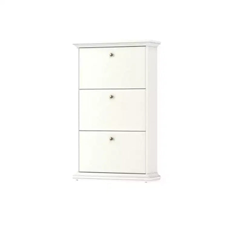 HomeStock 3 Drawer Shoe Cabinet, White
