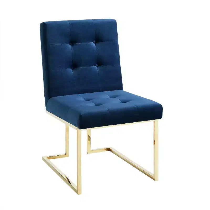 Sedia da pranzo senza braccioli con struttura in acciaio inossidabile (set da 2)