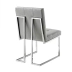Sedia da pranzo senza braccioli con struttura in acciaio inossidabile (set da 2)