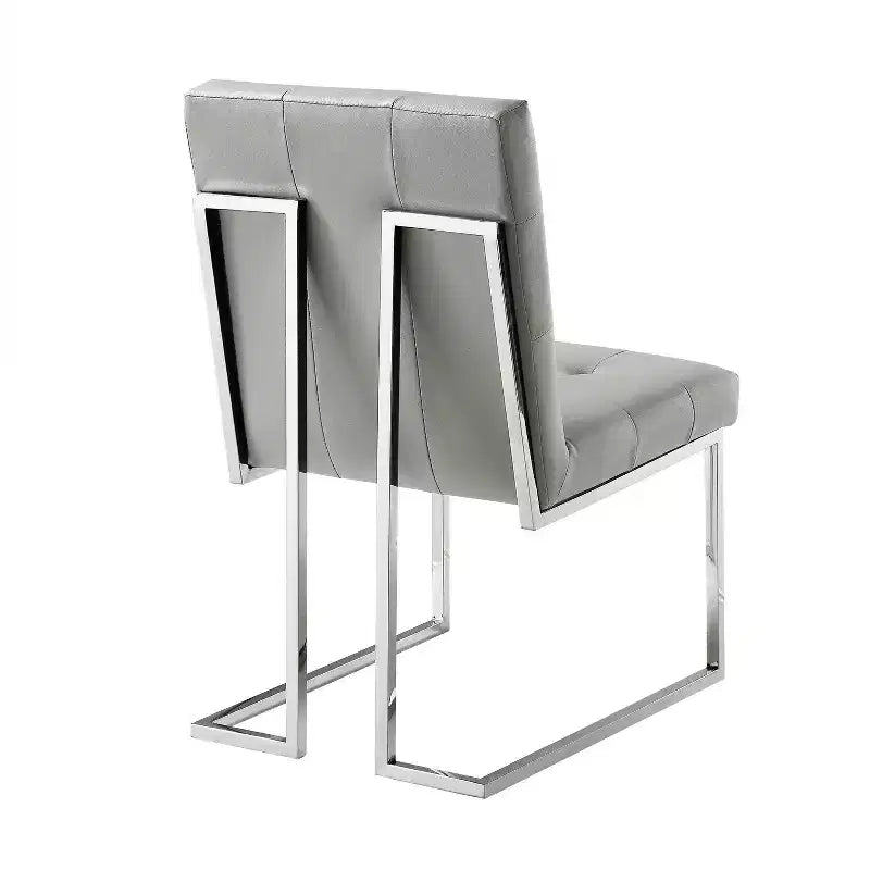 Sedia da pranzo senza braccioli con struttura in acciaio inossidabile (set da 2)