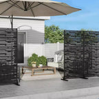 72 H35W Fioriera in metallo nero Dovelina con schermo di privacy a traliccio per patio di caffè, giardino e balconi