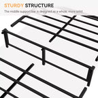 Struttura letto con testiera/pediera in rattan, struttura letto a piattaforma, struttura letto moderna di metà secolo/non necessita di rete a molle/facile montaggio/senza rumore