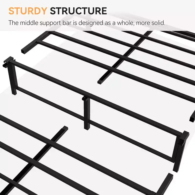 Struttura letto con testiera/pediera in rattan, struttura letto a piattaforma, struttura letto moderna di metà secolo/non necessita di rete a molle/facile montaggio/senza rumore