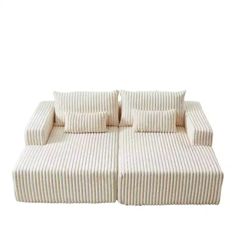 87 chaise longue sezionale di grandi dimensioni, nessun assemblaggio richiesto, divanetto in peluche Cloud con divano letto reclinabile