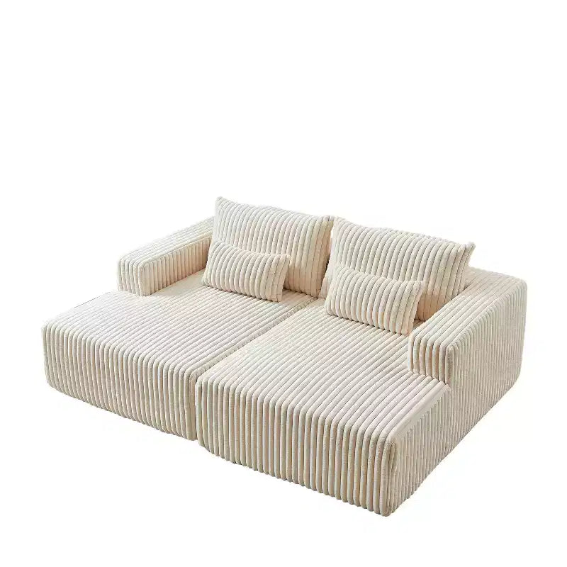 87 chaise longue sezionale di grandi dimensioni, nessun assemblaggio richiesto, divanetto in peluche Cloud con divano letto reclinabile