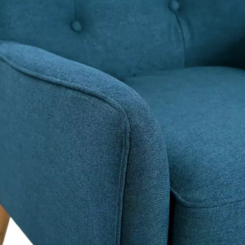 Poltrona imbottita a capitonné Mid-Century Modern