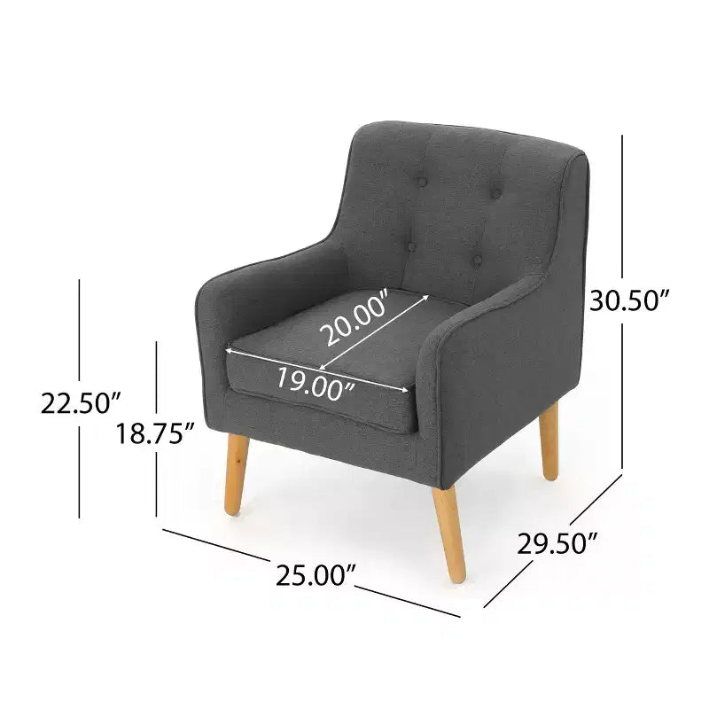 Poltrona imbottita a capitonné Mid-Century Modern