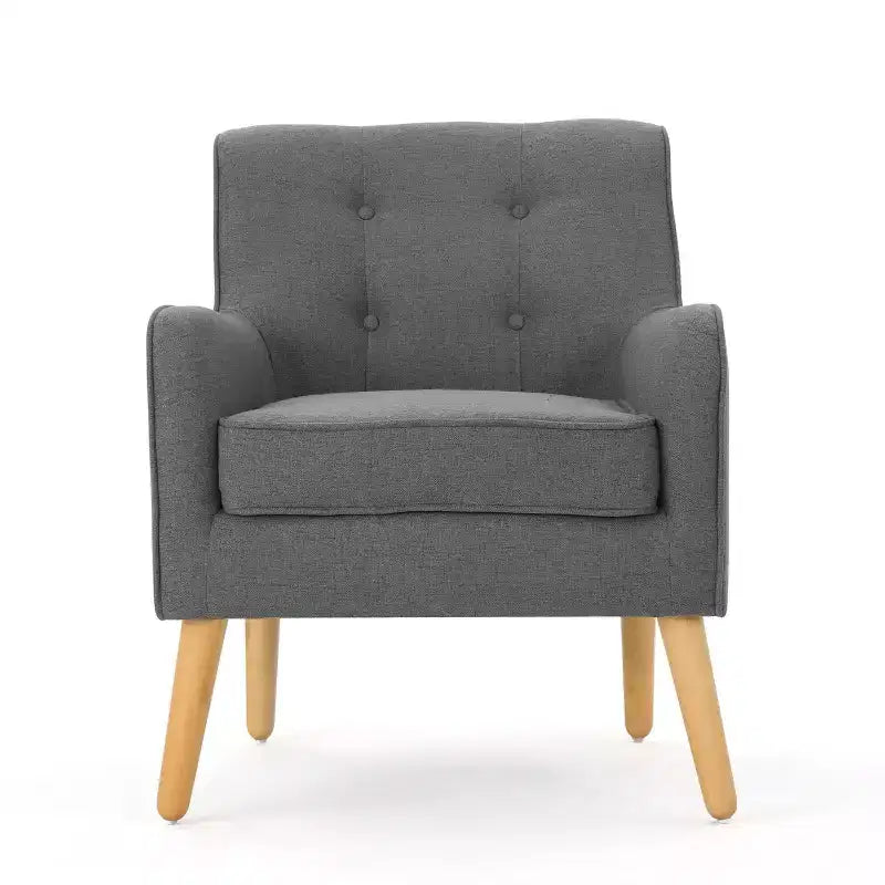 Poltrona imbottita a capitonné Mid-Century Modern
