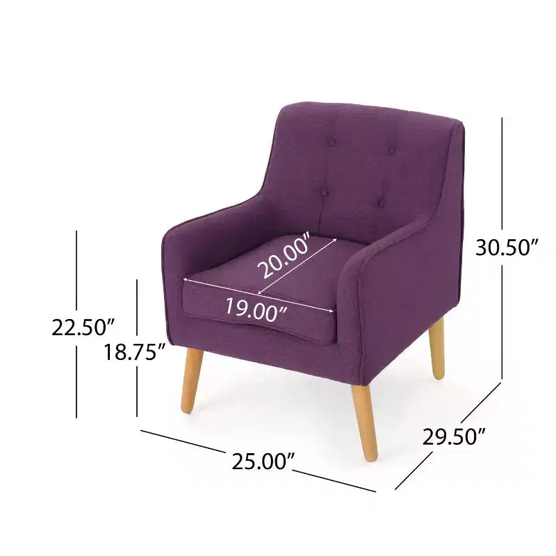 Poltrona imbottita a capitonné Mid-Century Modern