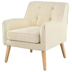 Poltrona imbottita a capitonné Mid-Century Modern