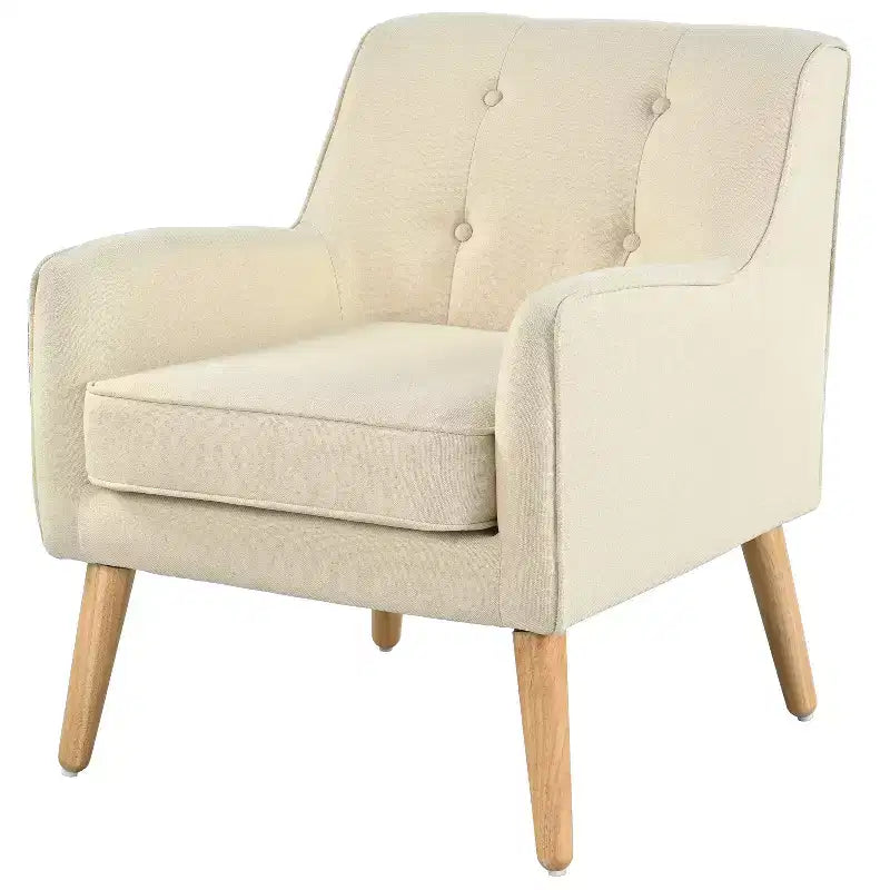 Poltrona imbottita a capitonné Mid-Century Modern