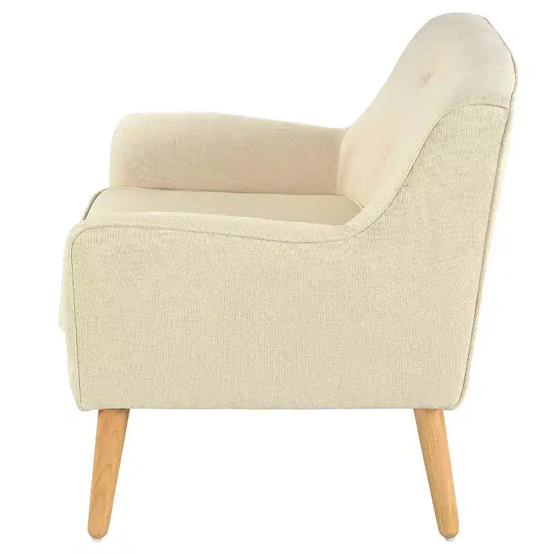Poltrona imbottita a capitonné Mid-Century Modern