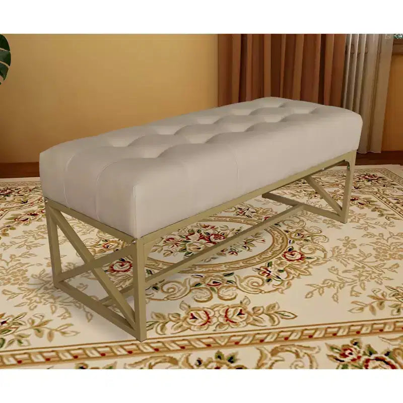 Panca moderna in similpelle, 102 cm, oro