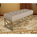 Panca moderna in similpelle, 102 cm, oro