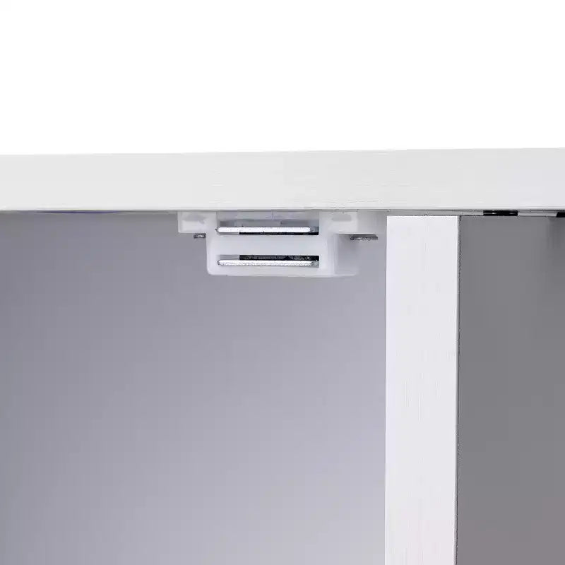 Mobiletto Contenitore a Colonna a 4 Ripiani, Dispensa da Cucina con Anta e Ripiani Regolabili, Organizzatore Autoportante per Bagno, Bianco
