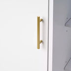 Mobiletto Contenitore a Colonna a 4 Ripiani, Dispensa da Cucina con Anta e Ripiani Regolabili, Organizzatore Autoportante per Bagno, Bianco