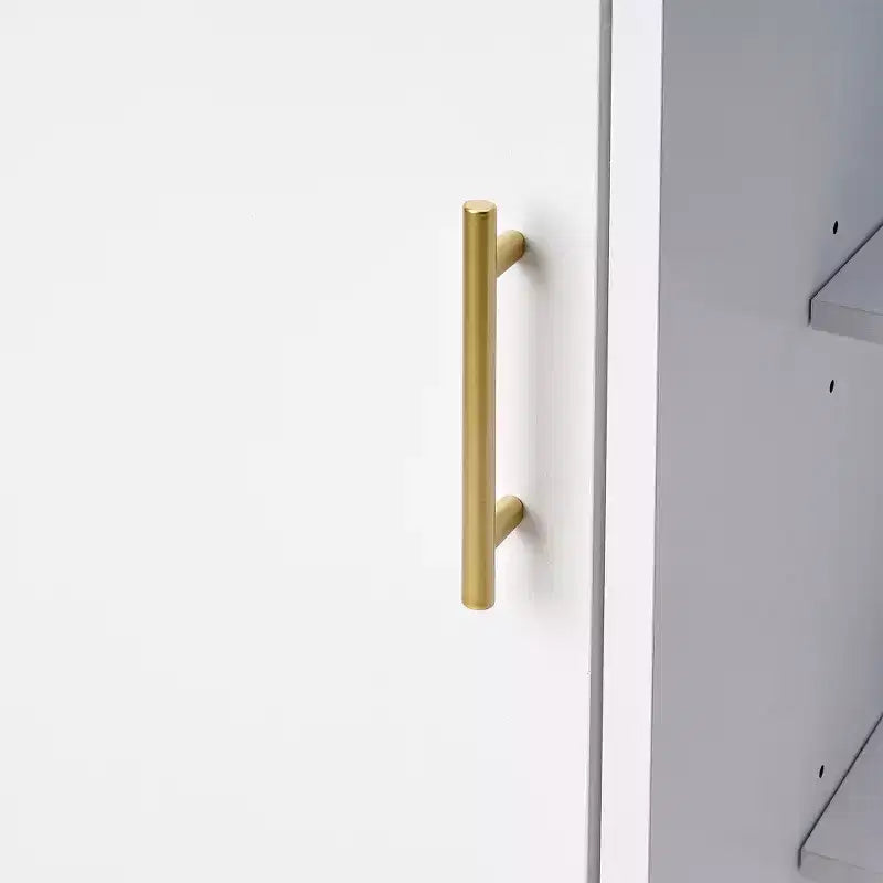 Mobiletto Contenitore a Colonna a 4 Ripiani, Dispensa da Cucina con Anta e Ripiani Regolabili, Organizzatore Autoportante per Bagno, Bianco
