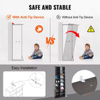 Mobiletto Porta CD/DVD, Scaffale a 8 Ripiani per DVD Contiene Fino a 464 CD, Ripiani Regolabili con 16 Scomparti, Protegge e Organizza Musica e Film