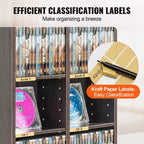 Mobiletto Porta CD/DVD, Scaffale a 8 Ripiani per DVD Contiene Fino a 464 CD, Ripiani Regolabili con 16 Scomparti, Protegge e Organizza Musica e Film