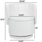 Sedia girevole Fine Accent con rotazione a 360 gradi, spazio contenitore, poltrona moderna con schienale, comoda e morbida per soggiorno e camera da letto