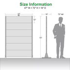 Schermo per la privacy da esterno classico con feritoie in acciaio galvanizzato nero, 183x119x41 cm, set da 6 pezzi