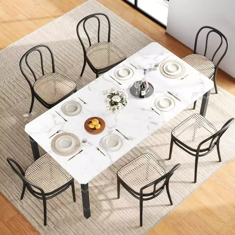 Tavolo da pranzo in stile rustico per 6-8 persone, tavolo da cucina industriale, senza sedie