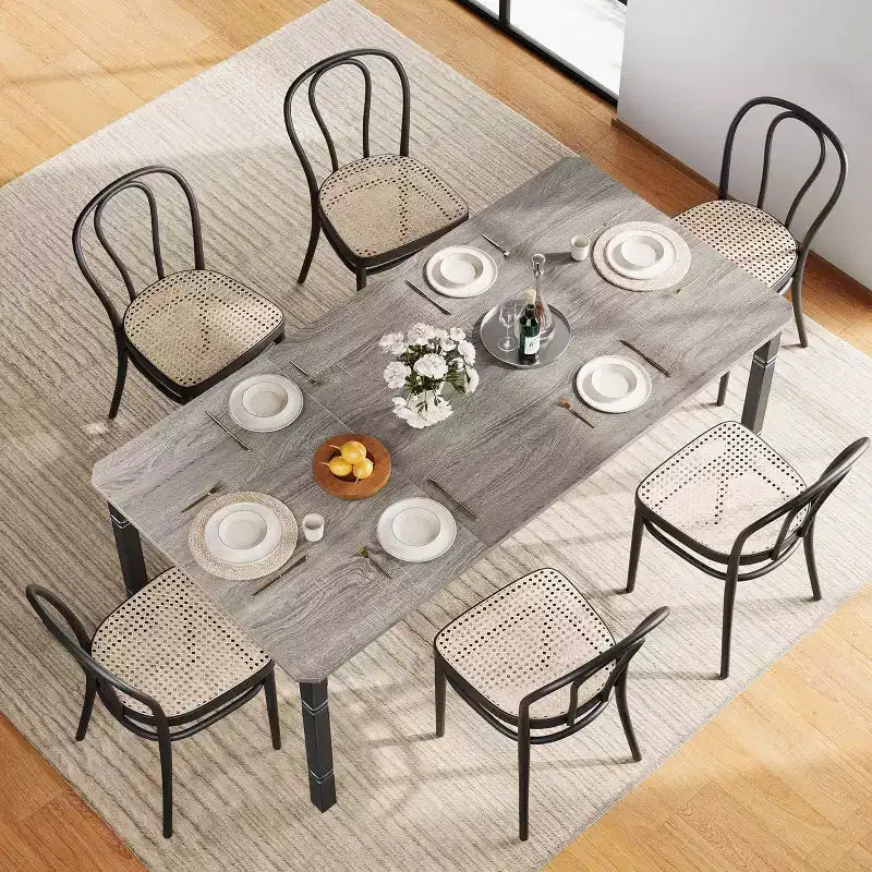 Tavolo da pranzo in stile rustico per 6-8 persone, tavolo da cucina industriale, senza sedie
