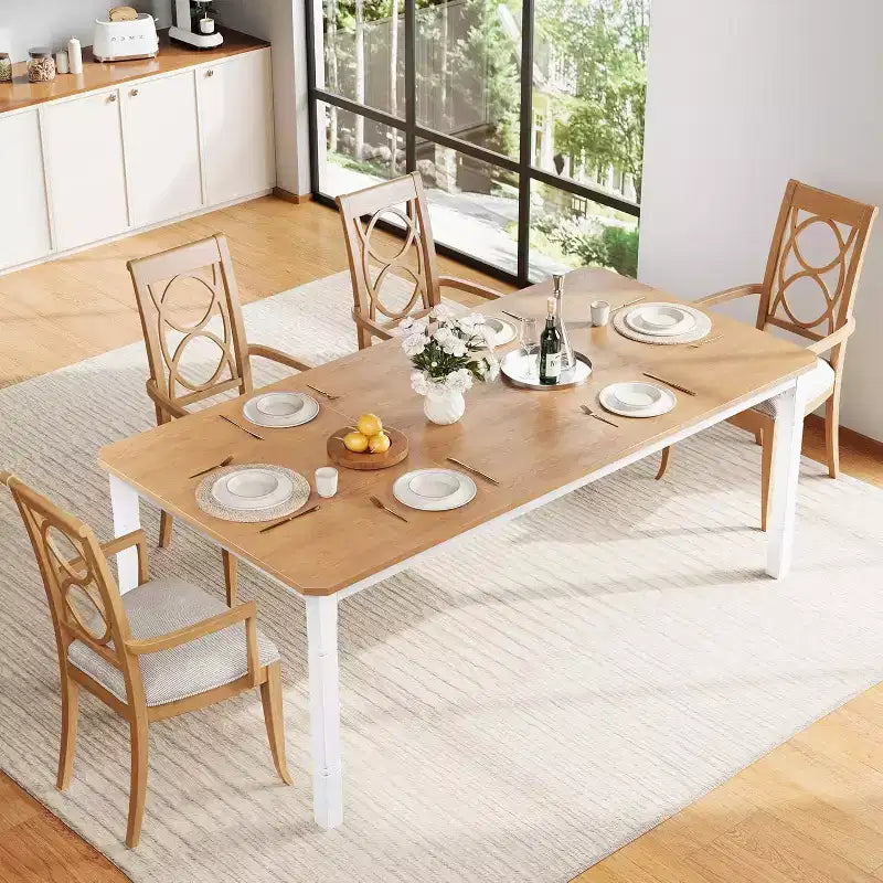 Tavolo da pranzo in stile rustico per 6-8 persone, tavolo da cucina industriale, senza sedie