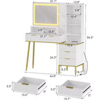 Cassettiera da camera da letto con luce e presa di corrente, Scaffale in legno con 5 cassetti, Design moderno ad alcova, Perfetta per camera da letto o spogliatoio