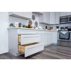 Mobile base da cucina 30,5 cm L x 87,6 cm H x 61 cm P con 1 cassetto a chiusura ammortizzata, struttura in compensato, frontale completamente a scomparsa