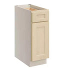 Mobile base da cucina 30,5 cm L x 87,6 cm H x 61 cm P con 1 cassetto a chiusura ammortizzata, struttura in compensato, frontale completamente a scomparsa