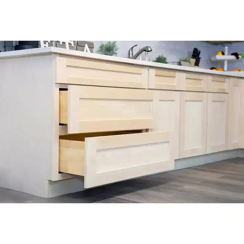 Mobile base da cucina 30,5 cm L x 87,6 cm H x 61 cm P con 1 cassetto a chiusura ammortizzata, struttura in compensato, frontale completamente a scomparsa