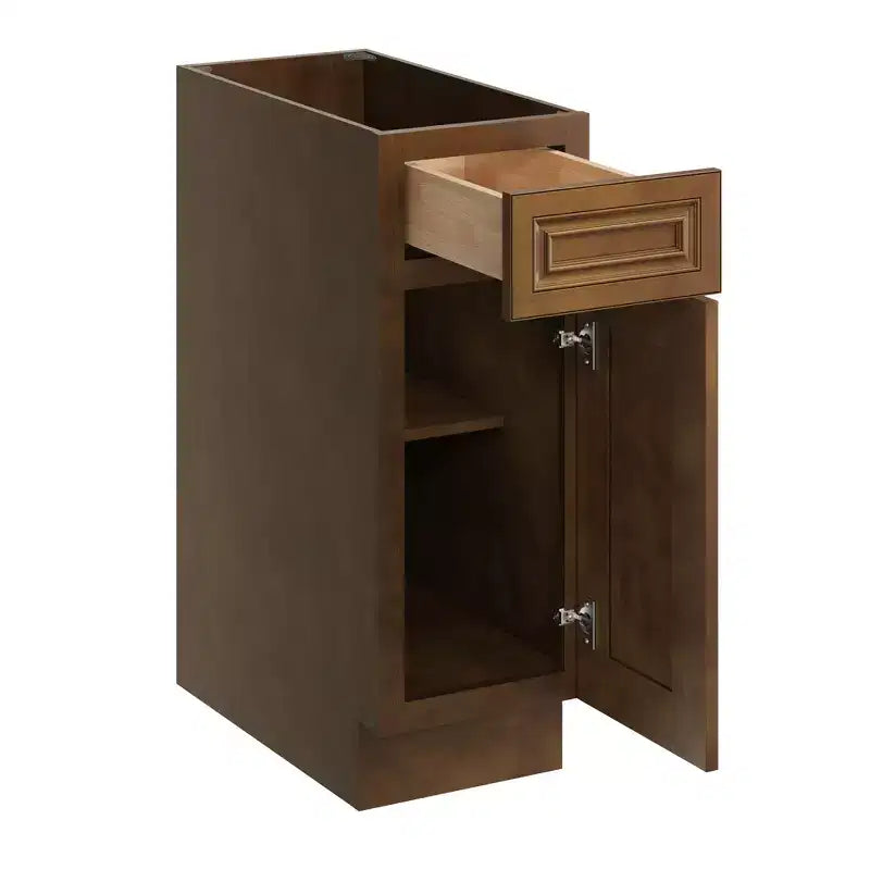 Mobile base da cucina 30,5 cm L x 87,6 cm H x 61 cm P con 1 cassetto a chiusura ammortizzata, struttura in compensato, frontale completamente a scomparsa