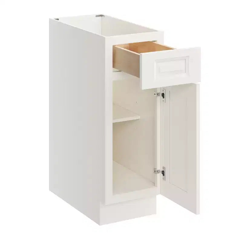 Mobile base da cucina 30,5 cm L x 87,6 cm H x 61 cm P con 1 cassetto a chiusura ammortizzata, struttura in compensato, frontale completamente a scomparsa
